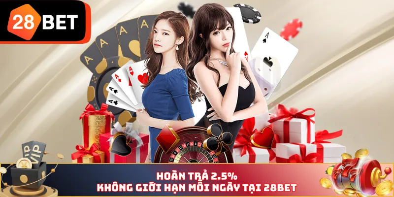 Hoàn trả 2.5% không giới hạn mỗi ngày tại 28BET